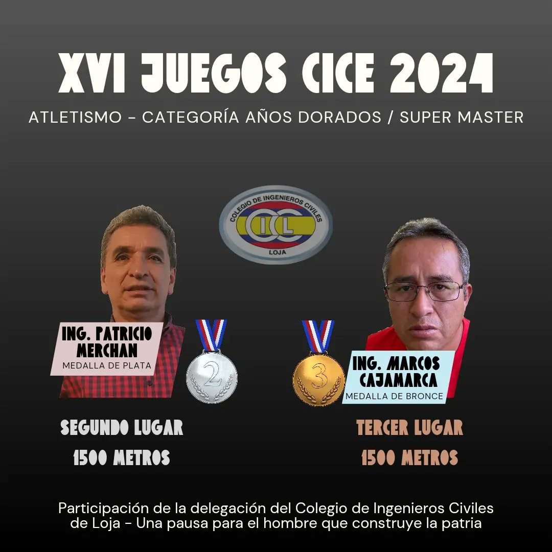 cicloja's tweet photo. El Directorio del CICL Felicita por tu destacada participación a la delegación que nos representó en los XVI Juegos Deportivos nacionales de los Ingenieros civiles CICE 2024 desarrollado en Machala Provincia de El Oro https://t.co/c64xrblsst