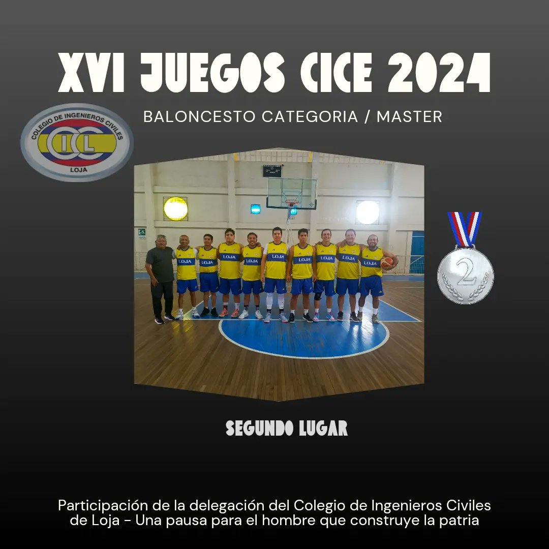 cicloja's tweet photo. El Directorio del CICL Felicita por tu destacada participación a la delegación que nos representó en los XVI Juegos Deportivos nacionales de los Ingenieros civiles CICE 2024 desarrollado en Machala Provincia de El Oro https://t.co/54Rvi6DlSl