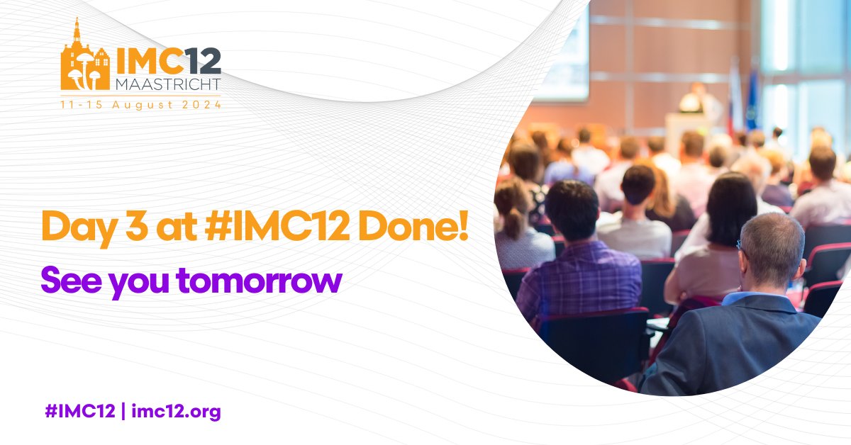 What a great day it was at #IMC12 - see you tomorrow! 
💜 It was a long day, full of excellent science! Have a good rest and see you tomorrow at 8:00 for some more mycological discoveries! 
▶️ Check out the programme: bit.ly/3YJdseI #mycology #fungi