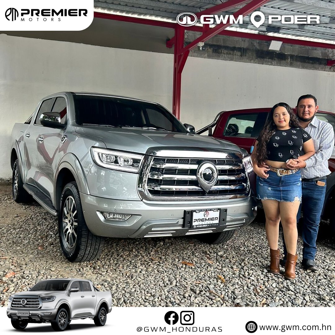 GWMHonduras's tweet photo. ¡Felicidades a esta hermosa pareja por la compra de su Poer Infinite de GWM! 🚗✨ La pickup del futuro de Premier Motors. Nos enorgullece ser parte de sus metas cumplidas. ¡Bienvenidos a la familia GWM! #PoerInfinite #GWMPickup #PremierMotors #Honduras #ClientesFelices https://t.co/B7hogAZWwb