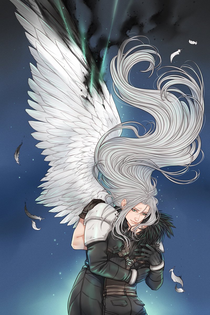crylin6's tweet photo. day 2:  Broken/Healing 🫂✨
"you are not a monster, Sephiroth"~
#sephzackweek #FF7R https://t.co/3VA9ov0GTD