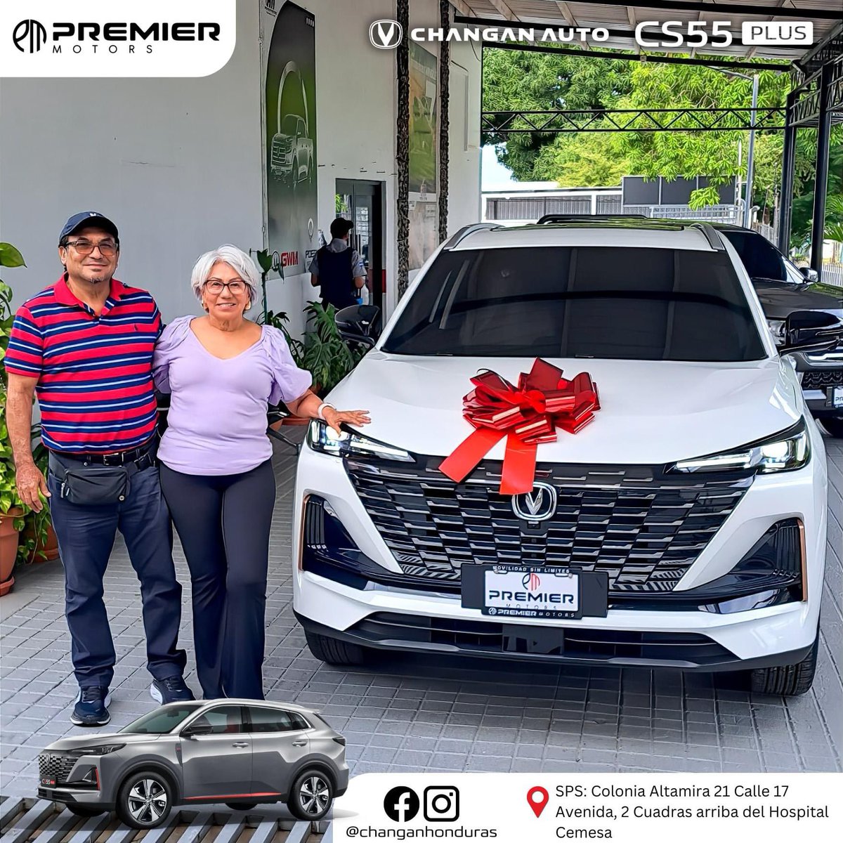 ¡Felicidades a nuestros clientes por su nueva Changan CS55 Plus! 🎉 Gracias por confiar en nosotros para ser parte de su camino. ¡Que disfruten cada kilómetro con la potencia, seguridad y estilo que solo Changan puede ofrecer! #ChanganHonduras #CS55Plus #ClientesFelices