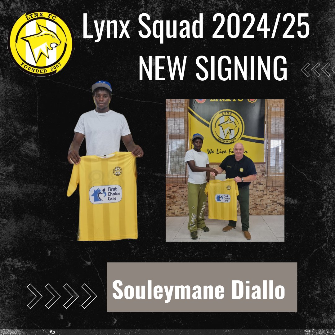 Lynxfcgib's tweet photo. Lynx Football Club 🟨⚽️
Season 2024 / 2025
NEW SIGNING
Our next new signing is new to the Gibraltar scene, 19 year old Souleymane Diallo 💪🏻 He cannot wait for season to get underway!
Welcome to the Family💛
#weliveforever #onefamily #lynxfc #premierteam #newseason #football https://t.co/Klgk20H38n