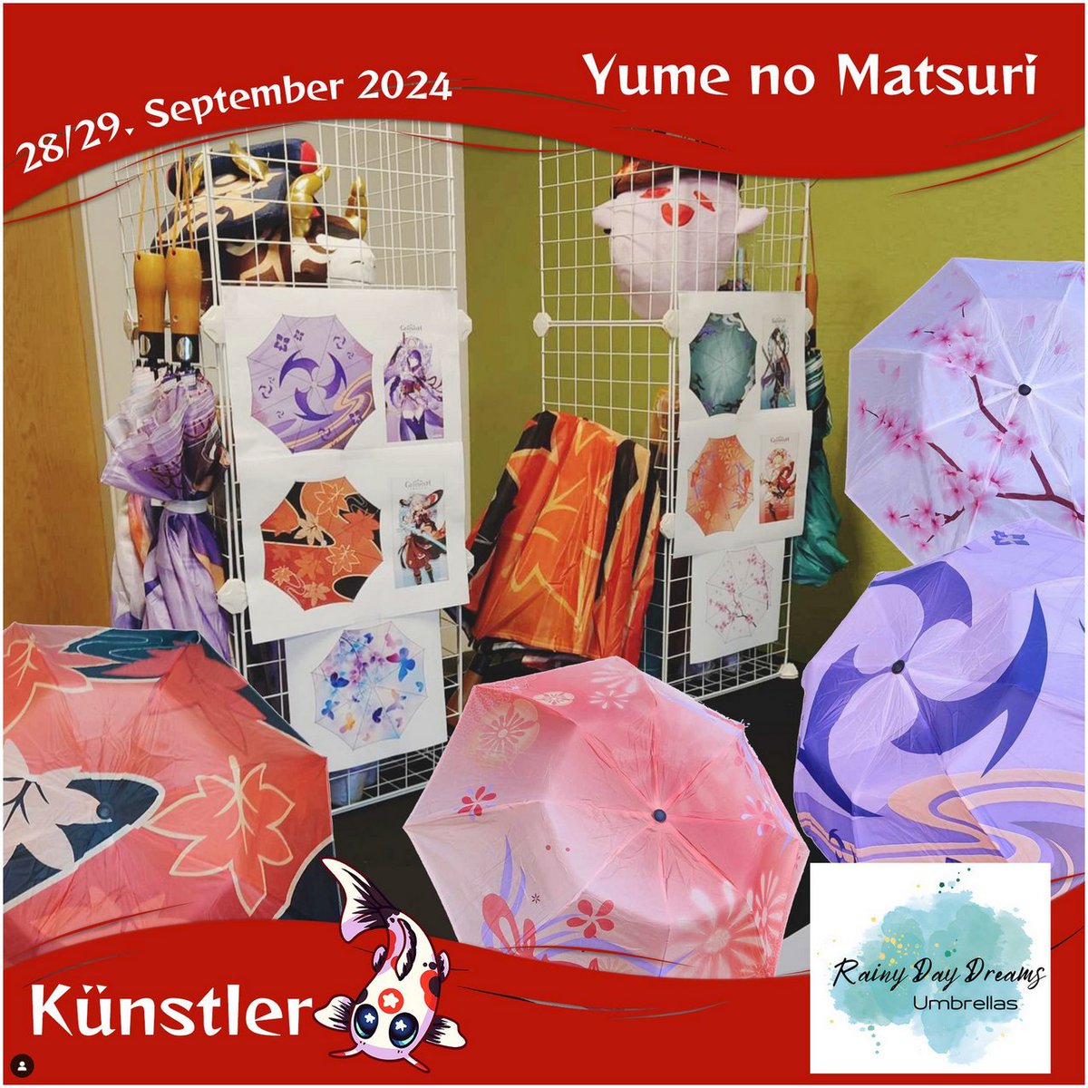 yumenomatsuri's tweet photo. Regen doof, alles doof? Nicht mit den Regenschirmen von Rainy Day Dreams!

#animeconvention #cosplay #künstler #zeichner #fanart #animeleipzig #animeevent #convention #japanconvention #japanveranstaltung #japanevent #ilurame #yumenomatsuri #matsuri #germancosplay #germancosplayer https://t.co/JMJarsvhmb