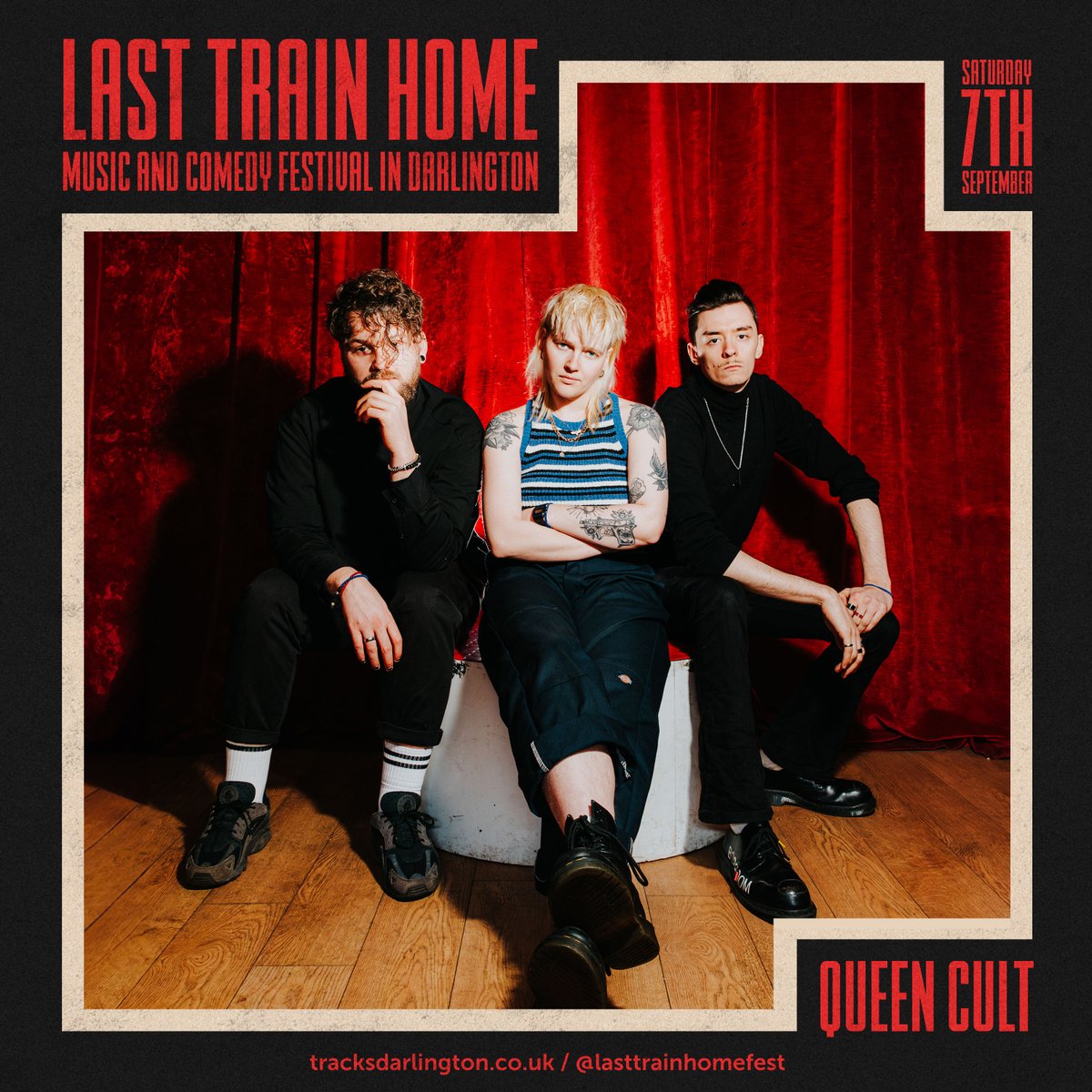 LastTrainFest's tweet photo. 💥 QUEEN CULT 💥 Macclesfield’s finest @queencultband are heading our way with their latest EP ‘BE BETTER’ and we can’t wait to see them bring their alt-rock vibes to Darlo https://t.co/H7VCDQk9ea