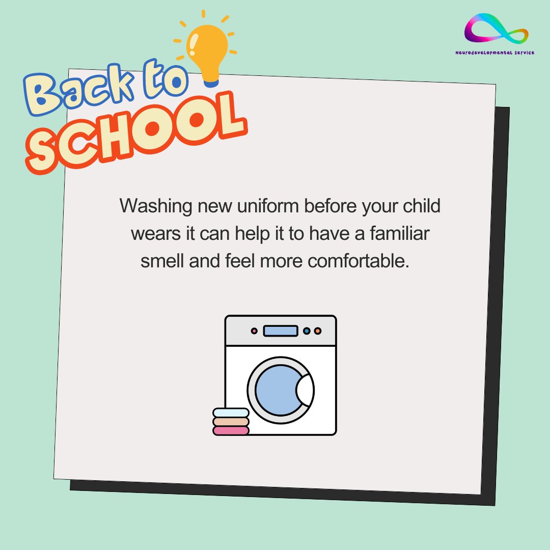 NeuroDevNHSL's tweet photo. Going back to school can be especially stressful for neurodivergent young people. Today we are sharing a few different ideas of tips which may make it slightly easier for your young person this week. https://t.co/XlOMI4xIBw