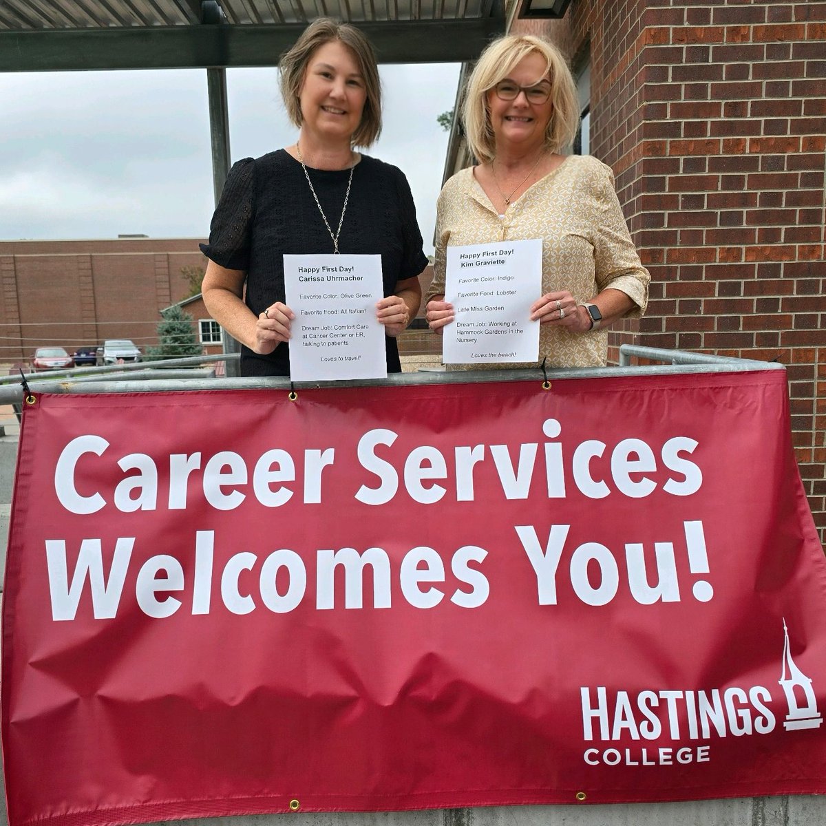HCCareer's tweet photo. Welcome back to school Broncos! Kim &amp; Carissa can't wait to see you and hear all about your summer! https://t.co/jUEI41FqPM