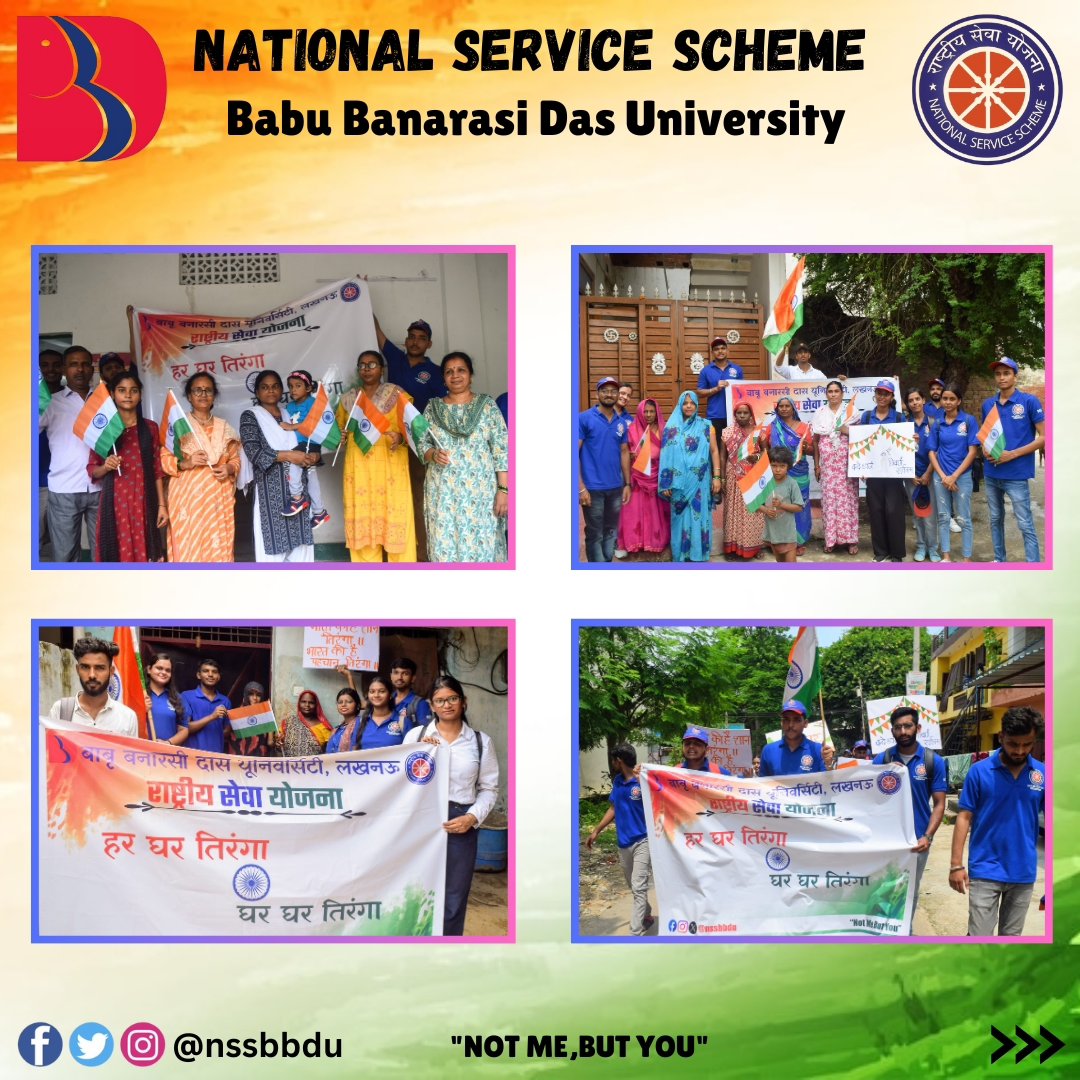 nss_bbdu's tweet photo. NSS volunteers of BBD University showed the significance of Tiranga at Uttardhoana Village 🇮🇳. The Flag distribution was done under the Scheme of Har Ghar Tiranga. ✨

#nss #nssbbdu #nssrdlucknow
#bbduniversity #nssindia #nsslucknow
#nationalservicescheme #nationalservicescheme https://t.co/xQUr92giy3