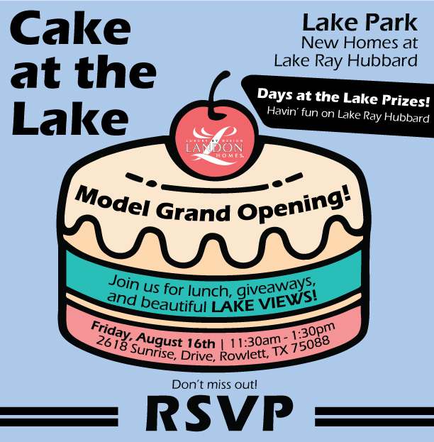 LandonHomes's tweet photo. THIS FRIDAY: New Model Grand Opening in Landon Homes’ Lake Park!

📆Friday, August 16th
⏰11:30am – 1:30pm
📍2618 Sunrise Drive, Rowlett, TX 75088

Join us for lunch, LAKE VIEWS, and giveaways – including days at the lake prizes!

#landonhomestx #homesatlakerayhubbard #lakepark https://t.co/cPLQOWC30t
