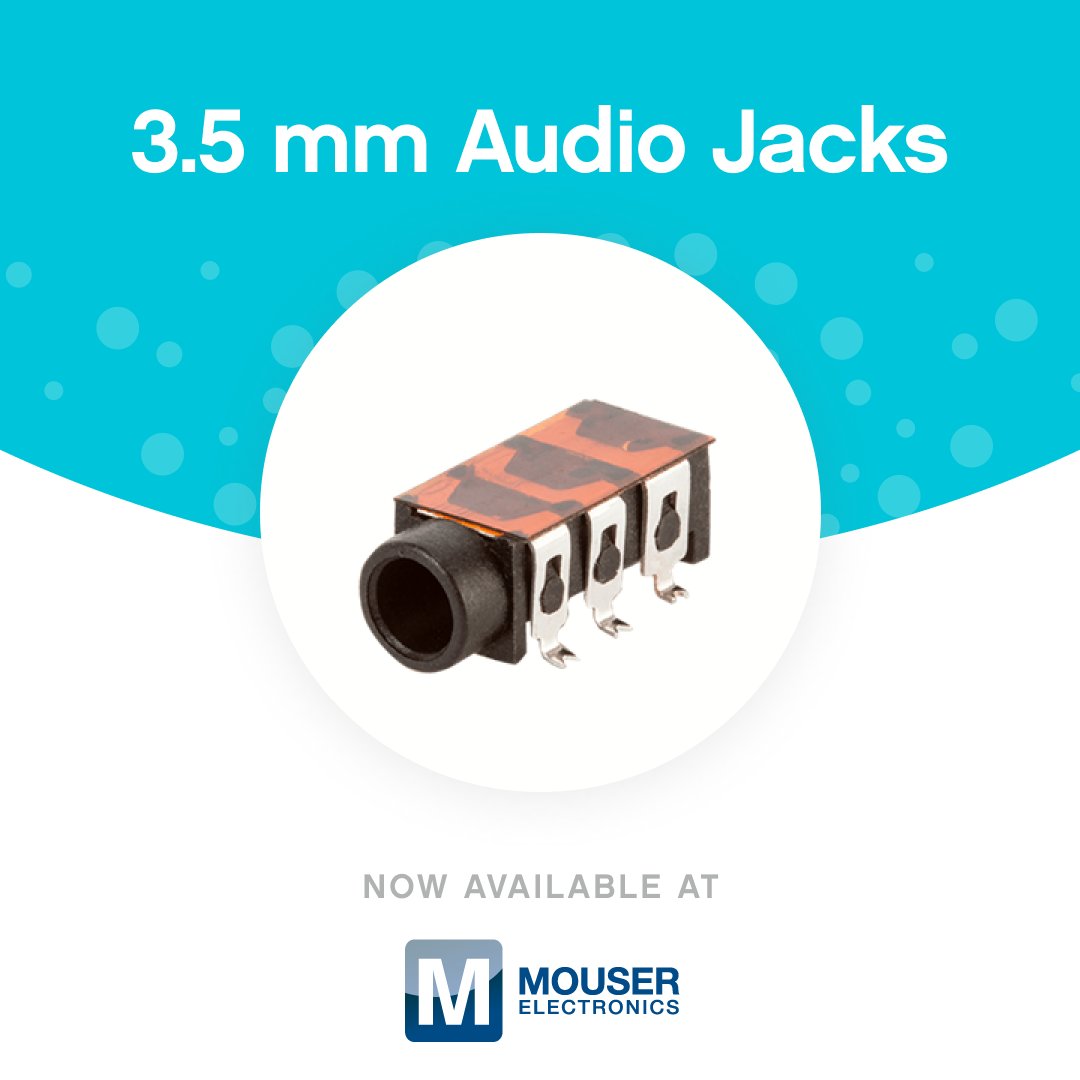 sameskydevices's tweet image. CUI Devices&apos; 3.5mm Audio Jack Connectors feature a wide range of mounting styles and switch configurations, and are available now at @Mouserelec || View now: mouser.com/new/cui-device…

#CUIDevices #Mouser #Components #Design #Electronics #Engineering #DesignEngineer