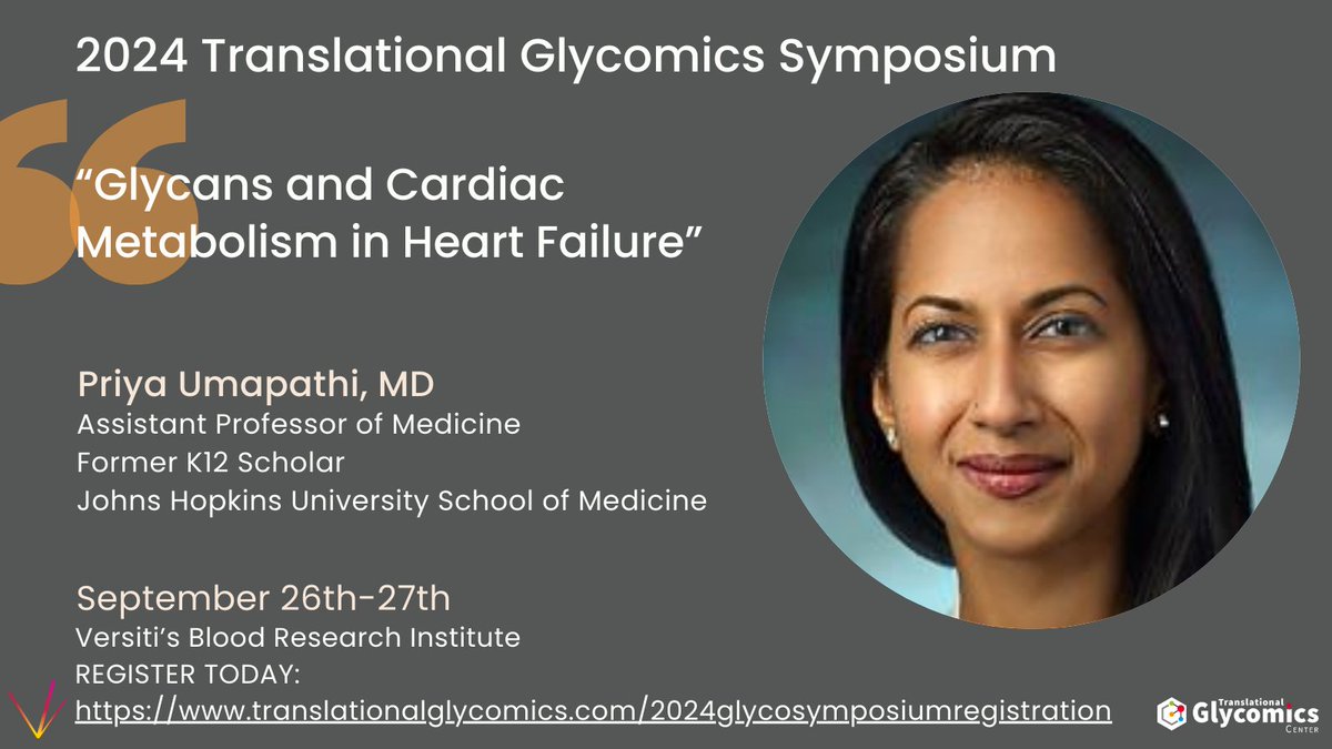 CenterGlycomics's tweet photo. Meet our Speakers!

Join us for the 2024 Translational Glycomics Symposium featuring presentations from leading authorities in the field of #Glycoscience🟦🟢🟪🟡 #glycomics #heartfailure #translationalglycomics #symposium #k12scholar

REGISTER TODAY:
https://t.co/ognDq3IcN2 https://t.co/pSphb93TTh