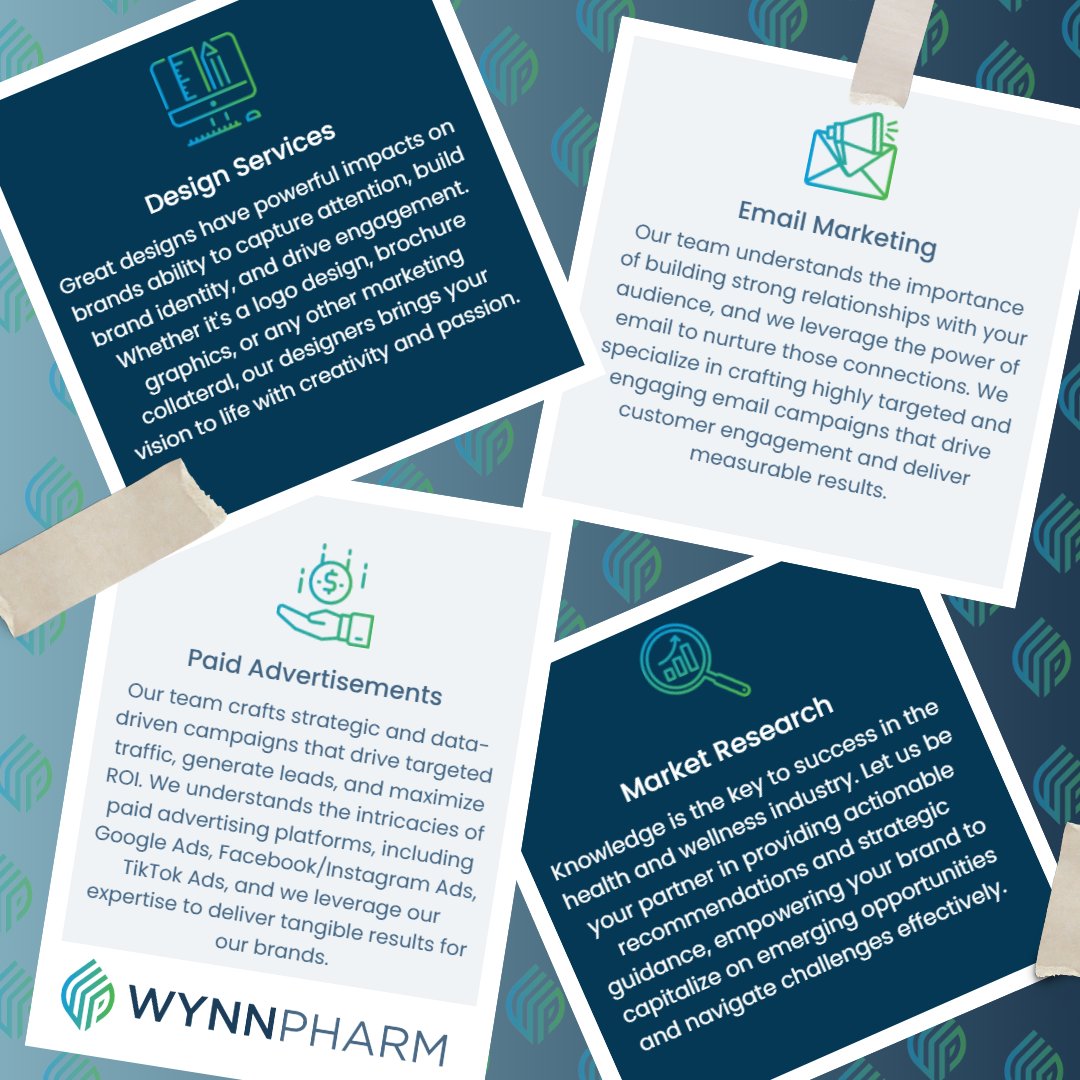 WynnPharm's tweet photo. Trust WynnPharm for comprehensive design and marketing research services to elevate your health and wellness brand. #WynnPharm #Partner #Health&amp;Wellness #NewBrands #OvertheCounter #DietarySupplements #Cosmetics #Marketing #CustomerService #5Stars https://t.co/jT3lghocQO