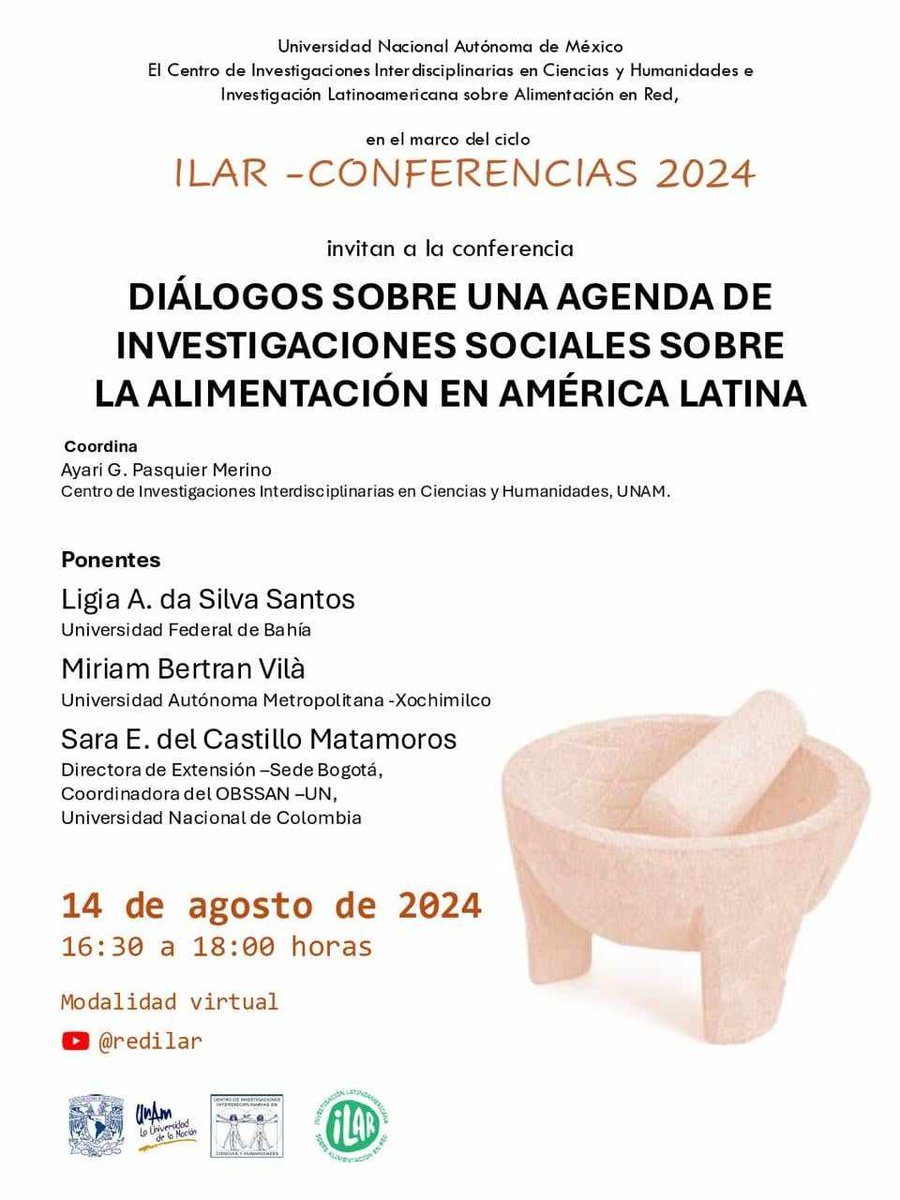 Estamos tejiendo una nueva red de investigadores que trabajamos temas alimentarios con enfoque social en América Latina y se vienen muchas cosas lindas (empezando con una conferencia mañana!)
Todavía no tenemos twitter, pero sí tenemos página web 😍🤓🥳
redilar.org