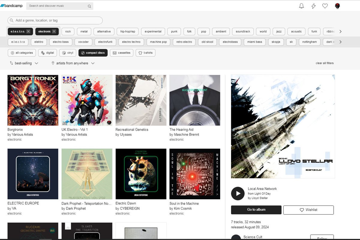 Borg_Recordings's tweet photo. Bandcamp best selling Electro CDs.. Look what's number 1&amp;2. Its the first time ive checked this so they must of been up there a while #Borgtronix #UKelectro https://t.co/GLicwWT1oo