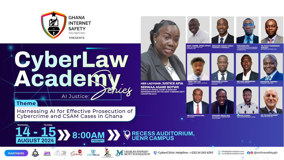 BhraTea's tweet photo. Explore AI-driven solutions for prosecuting cybercrime at the CyberLaw Academy. #CyberLawAcademy #CSAMGhana https://t.co/kMksK2Er8Z