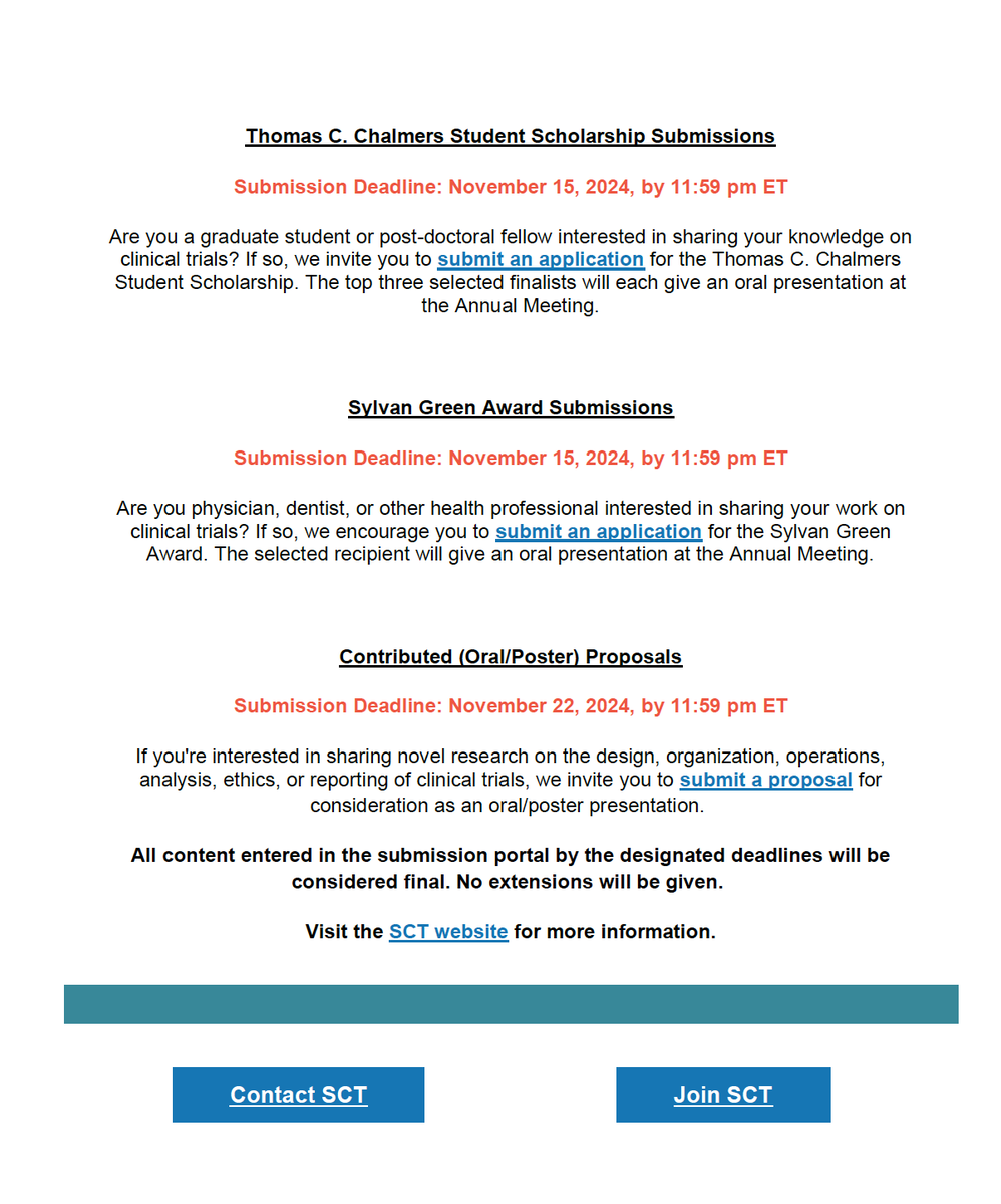 📢🔥📢SCT's 2025 Annual Meeting Submission Portal is Open! This year’s meeting will be in Vancouver, British Columbia, Canada. We look forward to welcoming you! Visit the SCT website for more information: sctweb.org