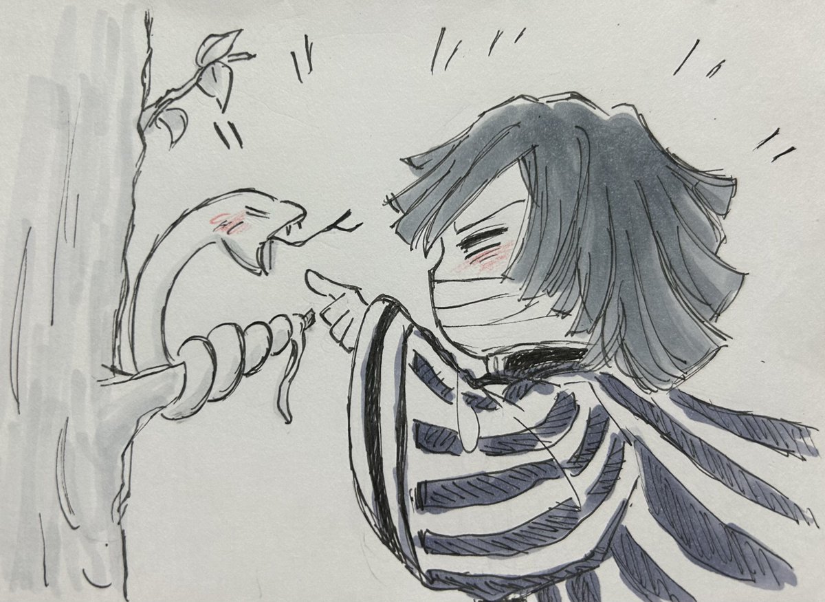 mukuchi_m's tweet photo. たまには喧嘩だってする
っていう妄想。

きっと、くだらないことで言い合ってるのだろうな。
可愛い2人(いや、1人と1匹)💕

私の描く伊黒さんとかぶくんはだいぶヘッポコなのです。sorry😅 https://t.co/fszSaeGVJu