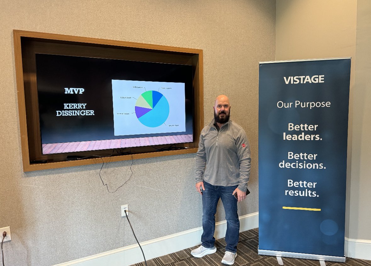 DohertyMatt's tweet photo. Congratulations to Kerry Dissinger of JMS for being voted mid-year MVP for his @vistage team! Your hard work and leadership continue to inspire us all. Here's to more success and achievements in the year ahead! ⭐️
.
.
#vistage #leadership #mvp #DohertyCoaching https://t.co/ZeiPd1l1Yi