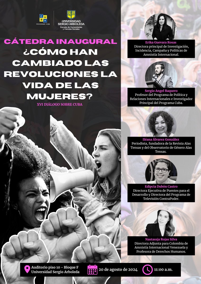 Analiza con nosotros el impacto de las revoluciones en las mujeres. 

¡Te esperamos!  💪