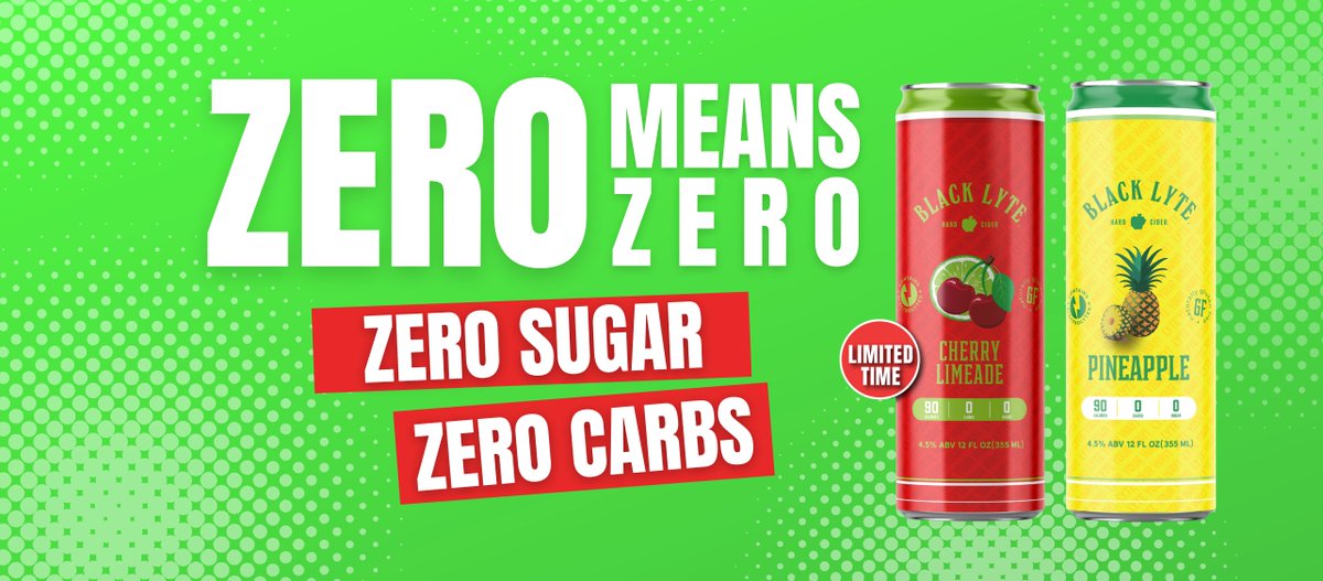 Introducing Cherry Limeade Black Lyte.
🍒‍🍹
0 Sugar
0 Carbs
90 Calories
🙌
Proving Summer isn't over until you say it is.
🍻
Available now at the Springdale Taproom &amp; Participating Retailers later this month.