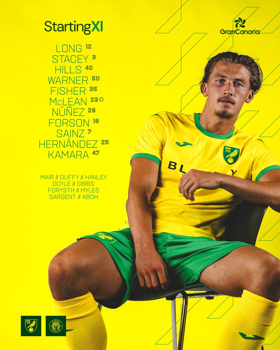 NorwichCityFC's tweet image. 🗞️ Debut for Brad Hills!