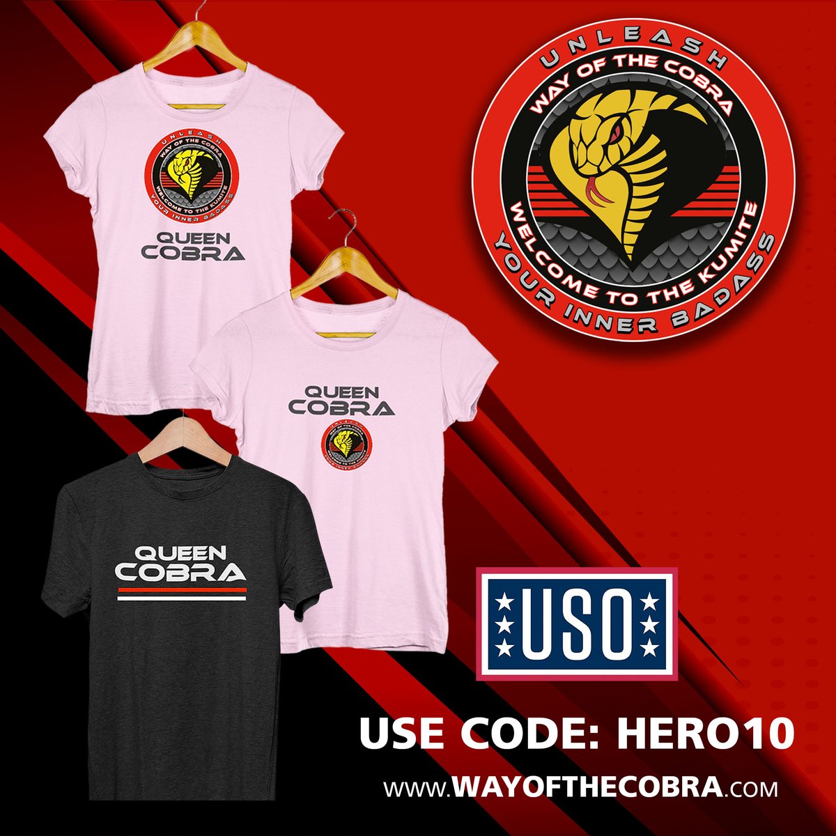 ReallyDesignsco's tweet photo. Proudly partnered with @seankanan to support the USO.  Get your WAY OF THE COBRA GEAR HERE! https://t.co/mbr5Lb76rG https://t.co/V6yXQ245cY