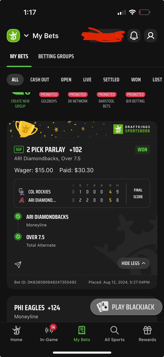 FtballPhantom's tweet photo. @JoeysBets Pleasure doin business 🤝 https://t.co/BK7I2IV1oQ