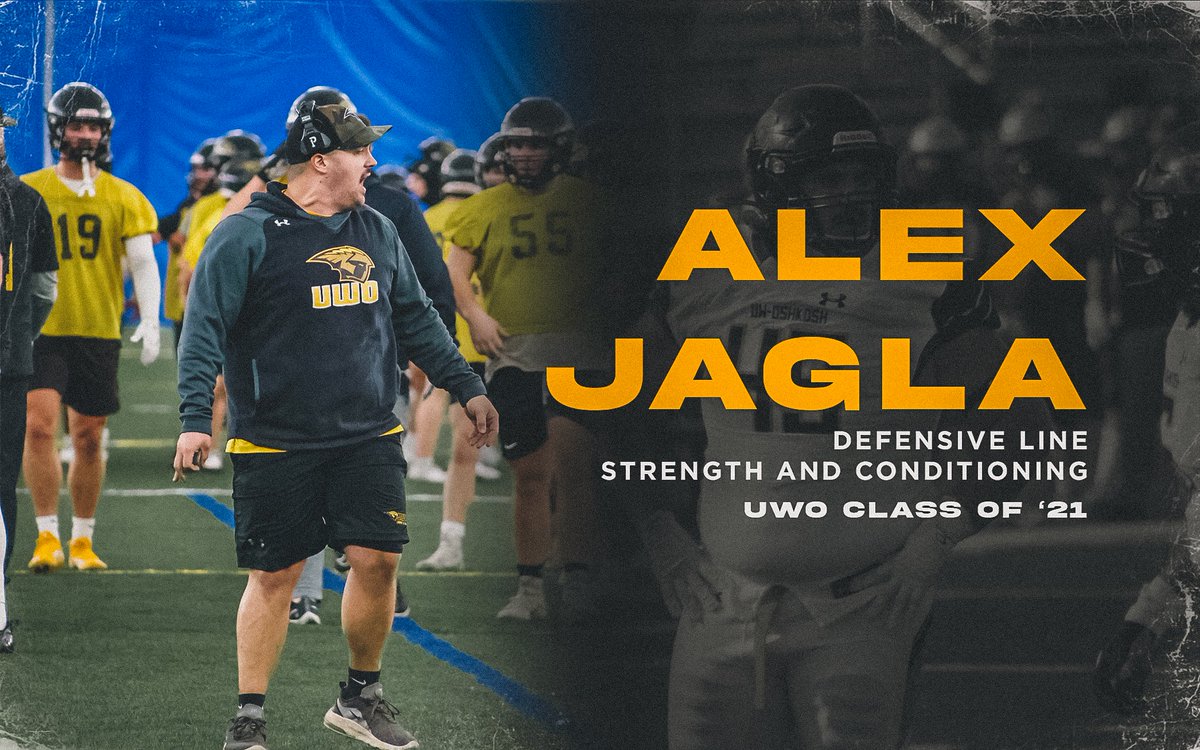 UWOFootball's tweet photo. We are proud to announce that our 𝗗𝗲𝗳𝗲𝗻𝘀𝗶𝘃𝗲 𝗟𝗶𝗻𝗲 𝗖𝗼𝗮𝗰𝗵 and 𝗧𝗶𝘁𝗮𝗻 𝗮𝗹𝘂𝗺, Alex Jagla, will now also serve as our Head Strength and Conditioning Coach. ⚡️

#AllAroundGoodGuy | 𝟭𝟮 https://t.co/Hd3C2zN9XK