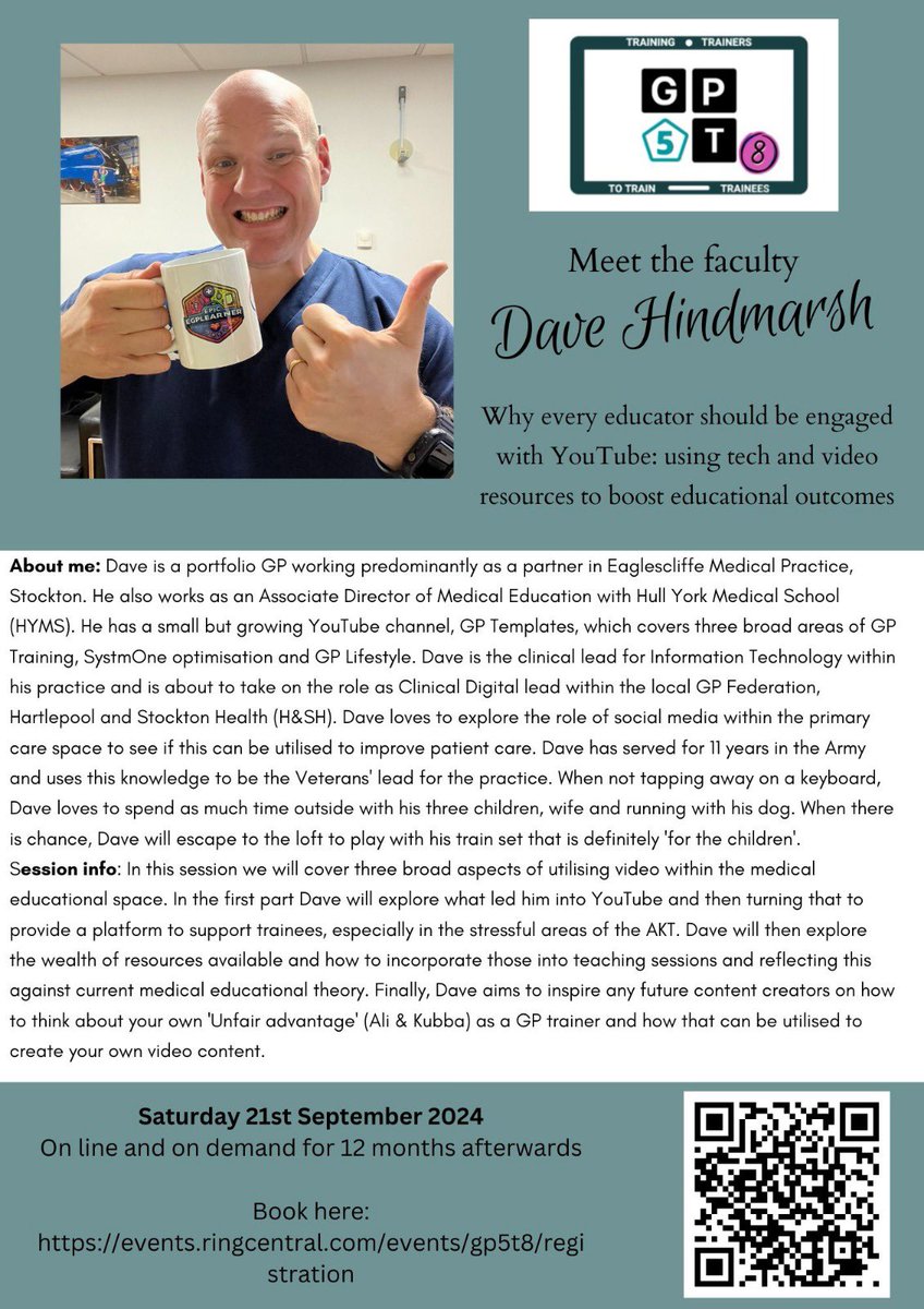 So pleased to welcome <a href="/GP_Templates/">Dr David Hindmarsh</a> to the faculty for #GP5T8 next month