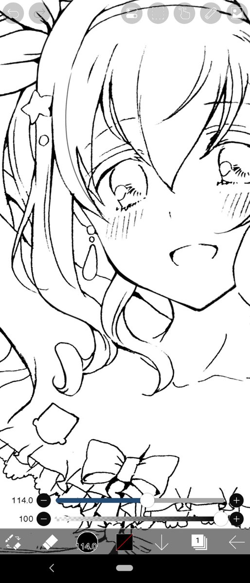 【wip】線画取り込んで修正して完了!…だけど流石に今日はもう寝る…😪 