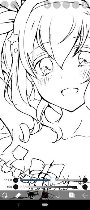 【wip】線画取り込んで修正して完了!…だけど流石に今日はもう寝る…😪 