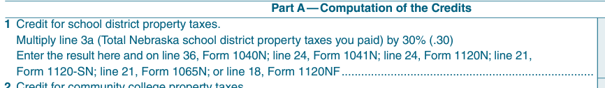 MW_Royers's tweet image. So, Pillen/Linehan's current plan would actually increase some folks' property taxes. Let's walk through how/why.

Right now, Nebraskans can get credit for 30% of the property tax they pay to schools when they file their income tax returns (1107). #neleg (1/