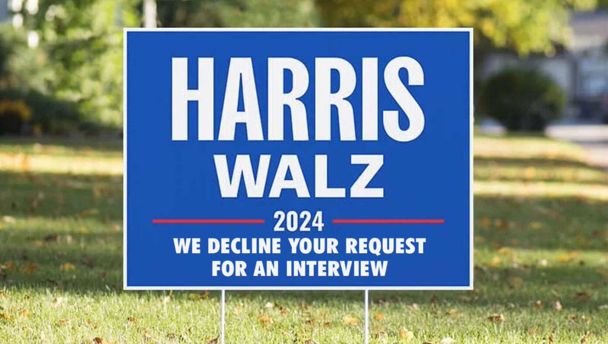 Kamala's Team Releases New Campaign Slogan: 'We Decline Your Request For An Interview' buff.ly/4fTSHoS
