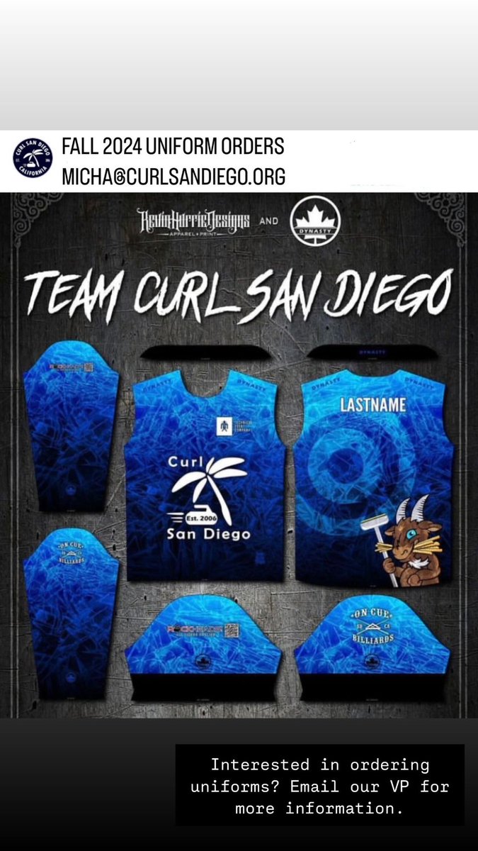 curlsd's tweet image. Curl SD members interested in ordering uniforms please make sure you reach out to Micha for more info and to get on the list. We usually only order uniforms once, MAYBE twice a year so don’t miss out!