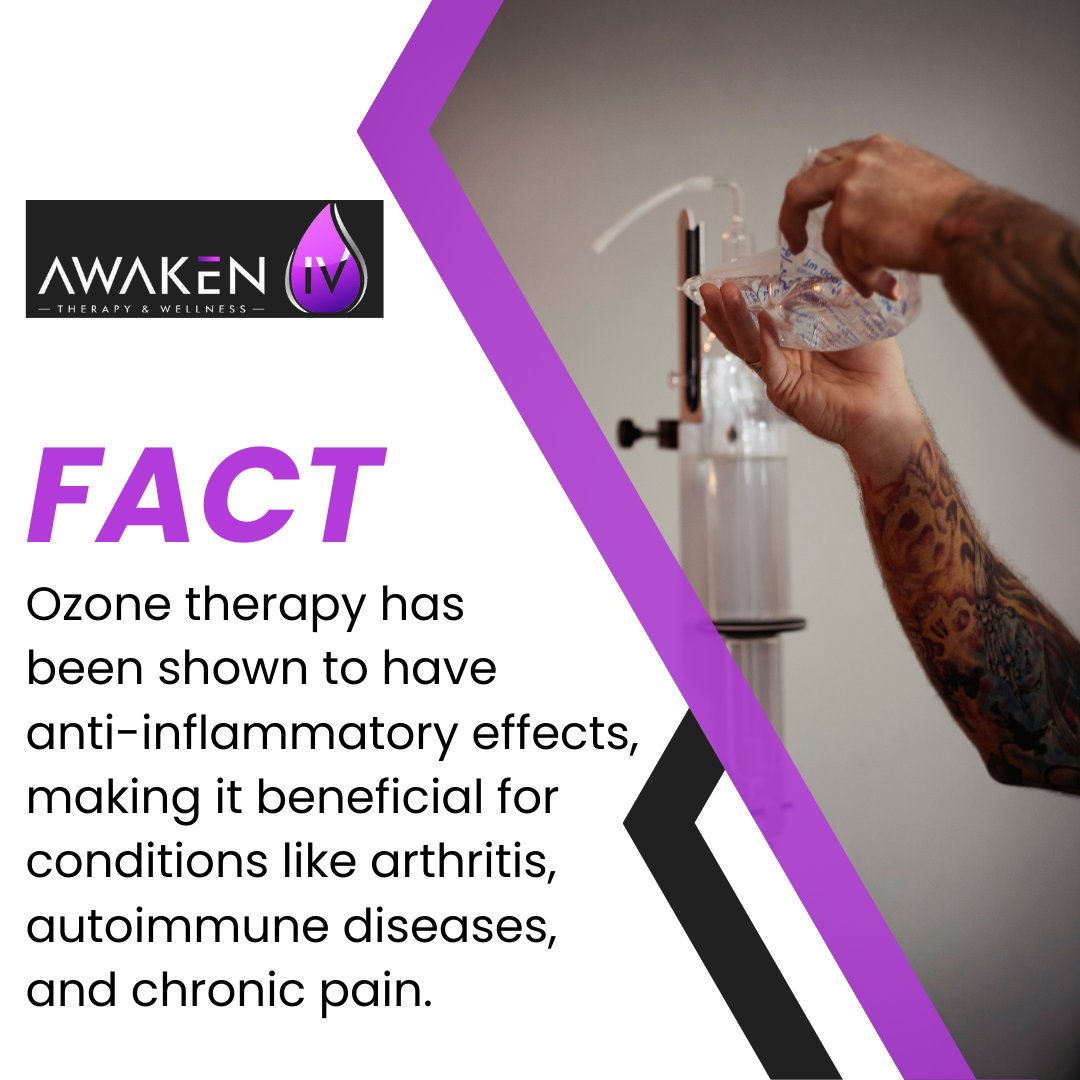 Awaken_IV's tweet photo. Ozone therapy has been shown to have anti-inflammatory effects, making it beneficial for conditions like arthritis, autoimmune diseases, and chronic pain.
#AwakenIV #IVTherapy #HolisticWellness #HealthAndWellness #WellnessJourney #HolisticHealing #Healthcare https://t.co/1duB70l02u