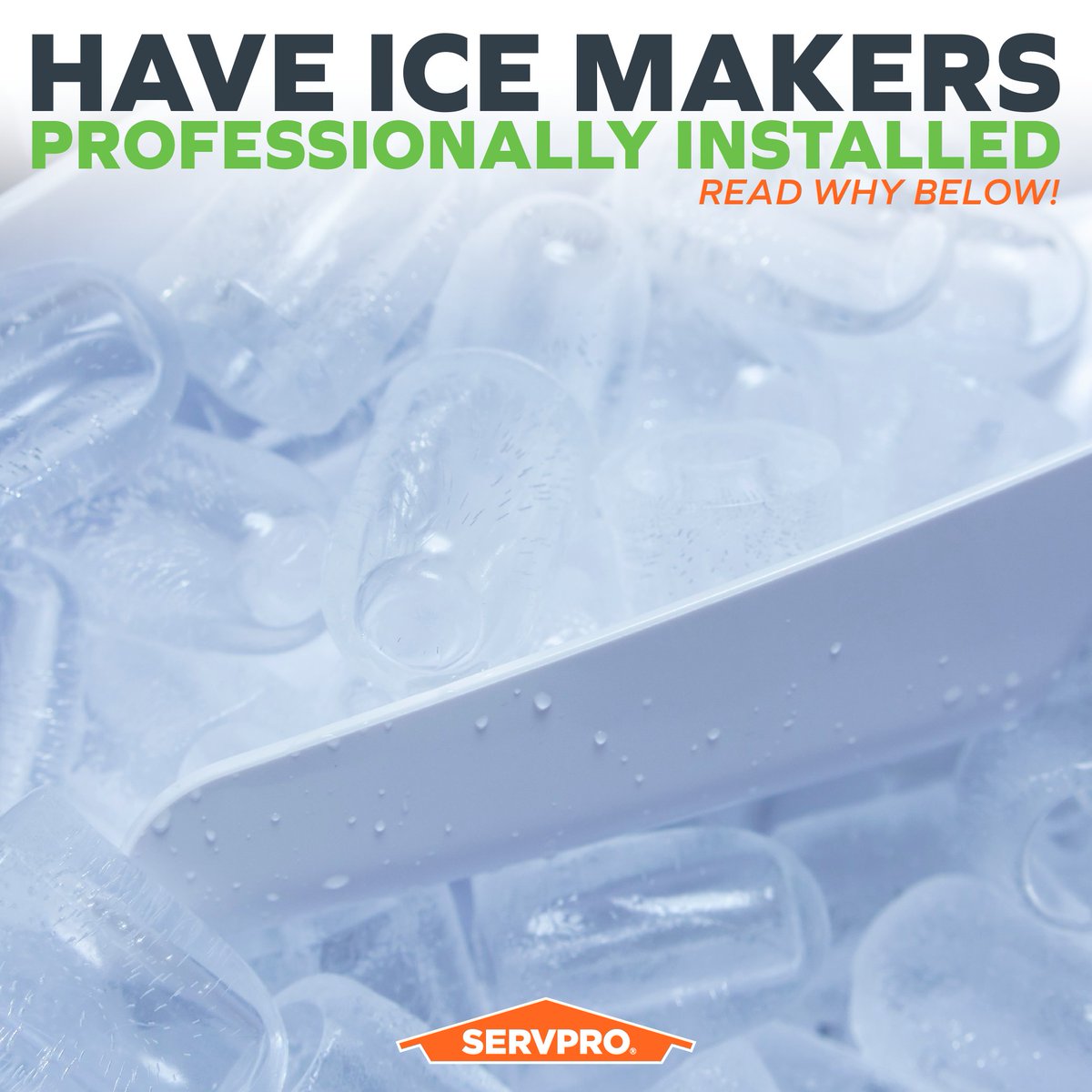 In a study published by the Institute of Business and Home Safety (IBHS), 75% of water damage losses involving an ice maker were caused by a supply line failure. Proper installation of the ice maker supply line hose is essential to avoiding water damage.