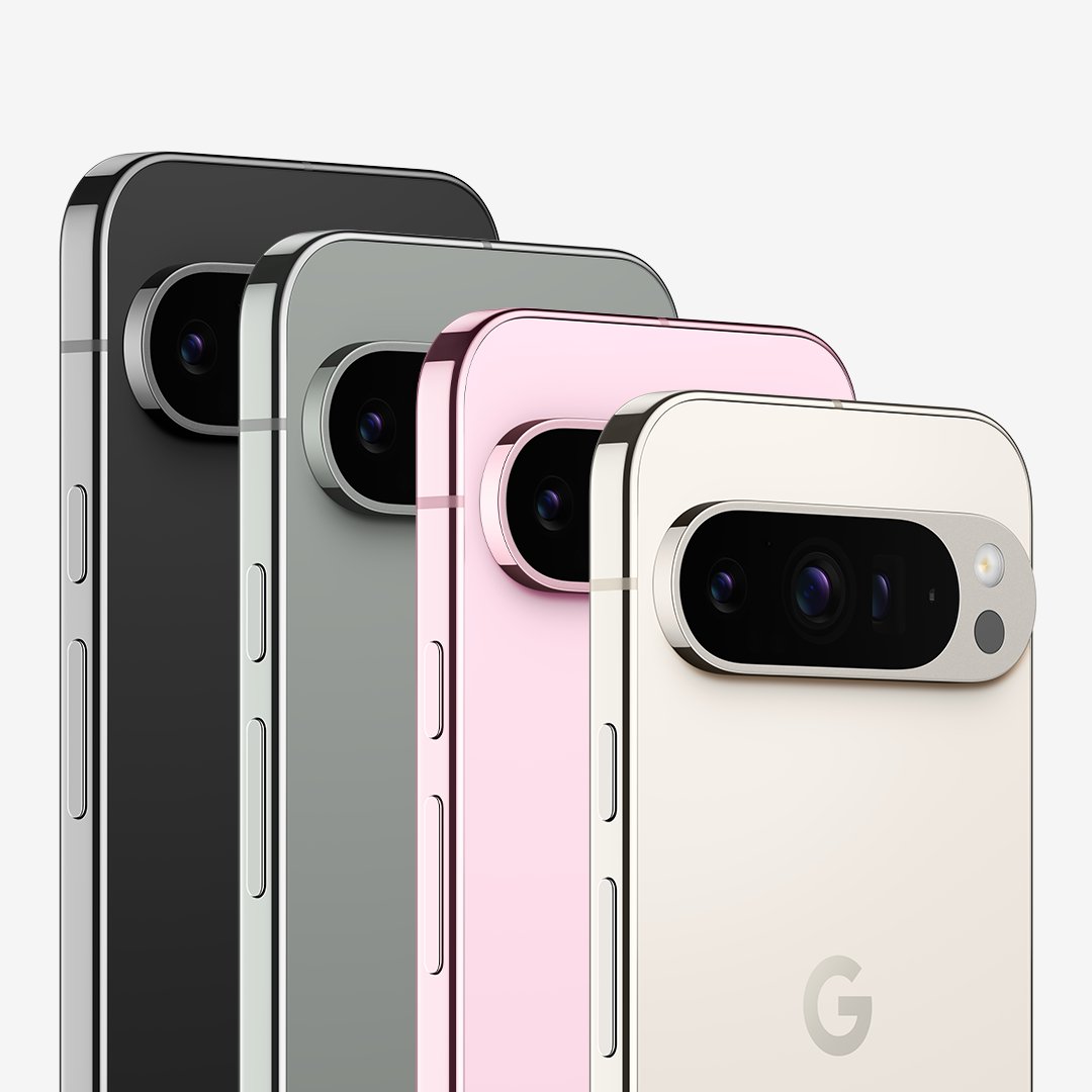 The new #Pixel9 Pro is gorgeous multiplied by four 🤩🤩🤩🤩

#MadeByGoogle

Obsidian 🎱 🖤 🐈‍⬛
Hazel 🍵🌴👁️
Rose Quartz 🌹💖💎
Porcelain 🐻‍❄️ 🤍 🐚