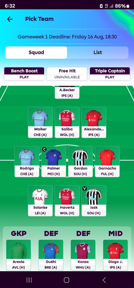 Russie1966's tweet photo. @OfficialFPL First team https://t.co/yAcbH4O21n