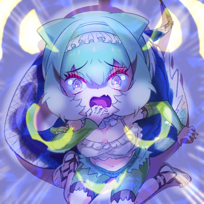 けものオエカキ#世界トカゲの日#けものフレンズ#インドシナウォータードラゴン 