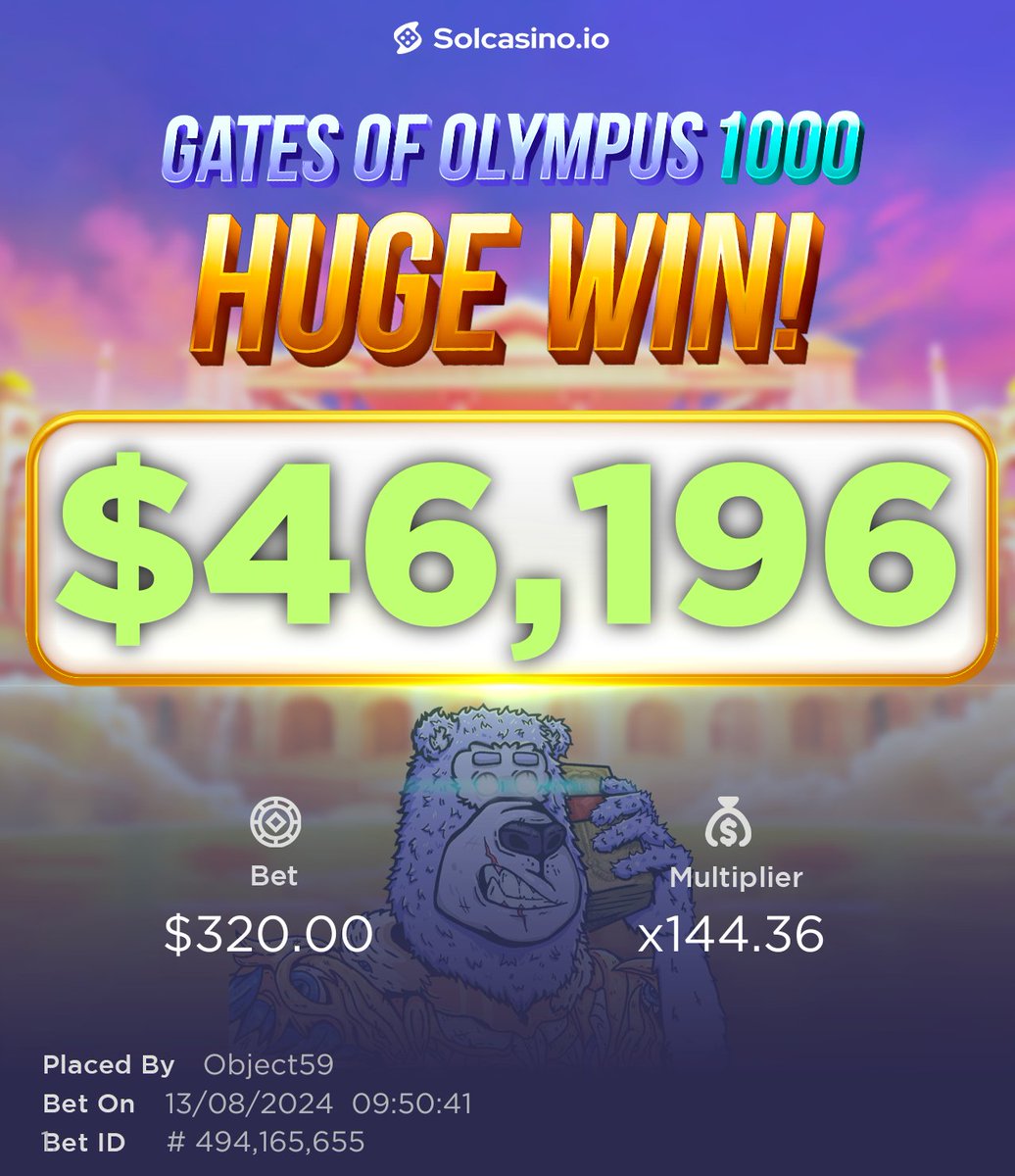 solcasino's tweet photo. ⚡️ Good ol' Gates of Olympus ⚡️ https://t.co/io6mJOP71C