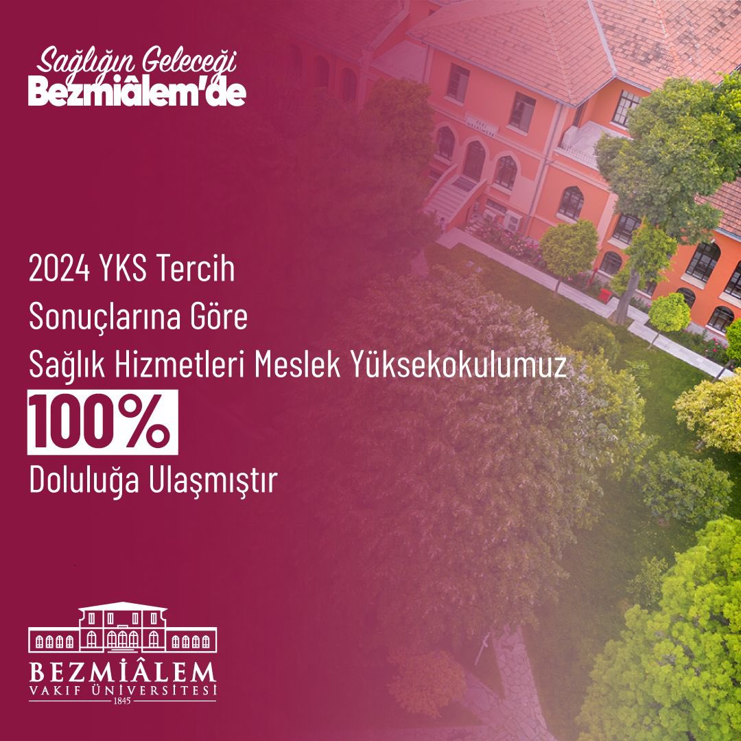 2024 YKS tercih sonuçlarına göre üniversitemiz %98 Sağlık Hizmetleri Meslek Yüksekokulumuz %100 doluluk oranına ulaşmıştır! 

Öğrencilerimize göstermiş oldukları yoğun ilgiden dolayı teşekkür ederiz. 

Yeni akademik yılda birlikte başarılara imza atmak için sabırsızlanıyoruz.