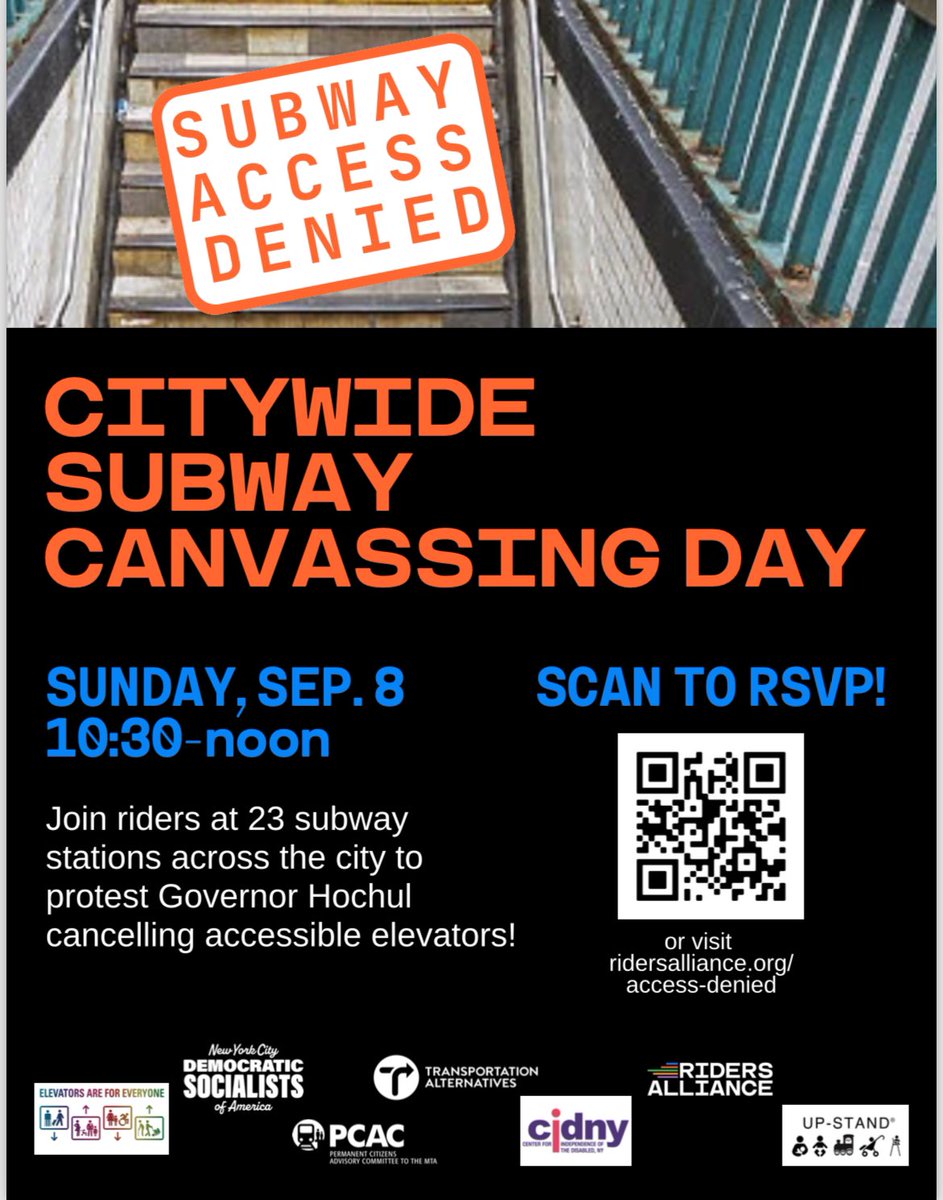 UPSTANDMovement's tweet image. Join us to fight for elevators in our subways! Register at ridersalliance.org/access-denied