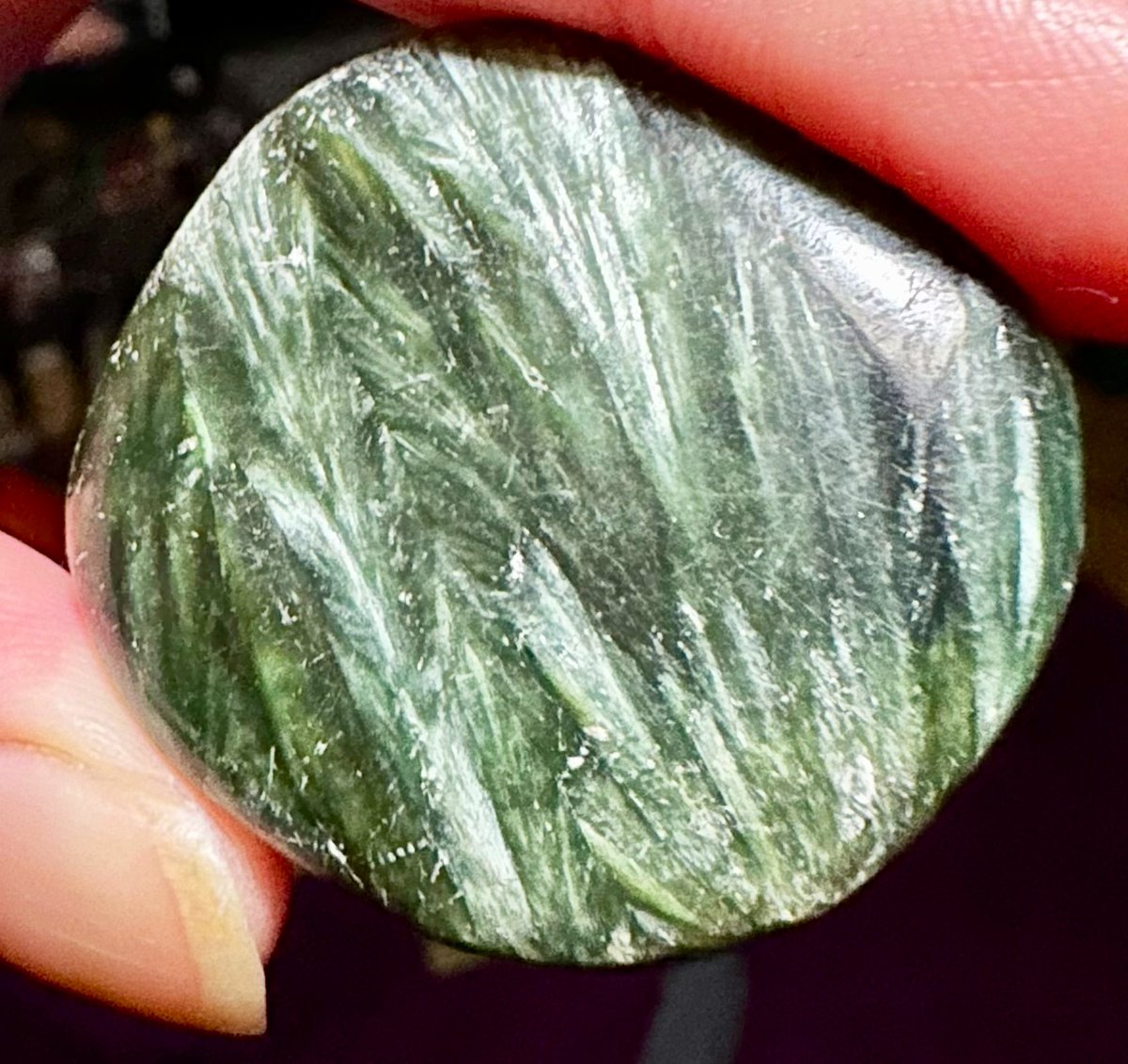 MoonChild_W333's tweet photo. #CrystalShowAndTell today is #Seraphinite Seraphinite is an extremely rare gem variety of Clinochlore, a hydrous magnesium iron aluminum silicate. It can be seen in mass formation as well as botryoidal, with the crystal system being Monoclinic @Cosmic_Mystery0 @aaronmread enjoy๐ https://t.co/NANPqeboMt