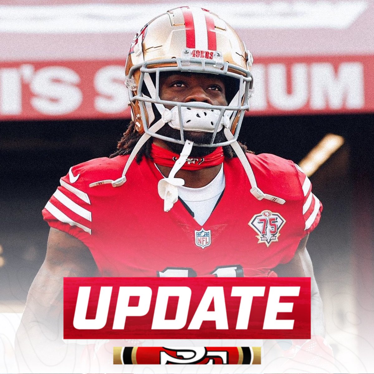 OurSf49ers's tweet photo. The #Steelers and #49ers have a deal on a potential Brandon Aiyuk trade AND the Steelers are in a “good place” with Aiyuk on a contract extension, per @RapSheet 

All the 49ers have to do is say yes, and it seems like the trade will happen https://t.co/NaNitFYmYc