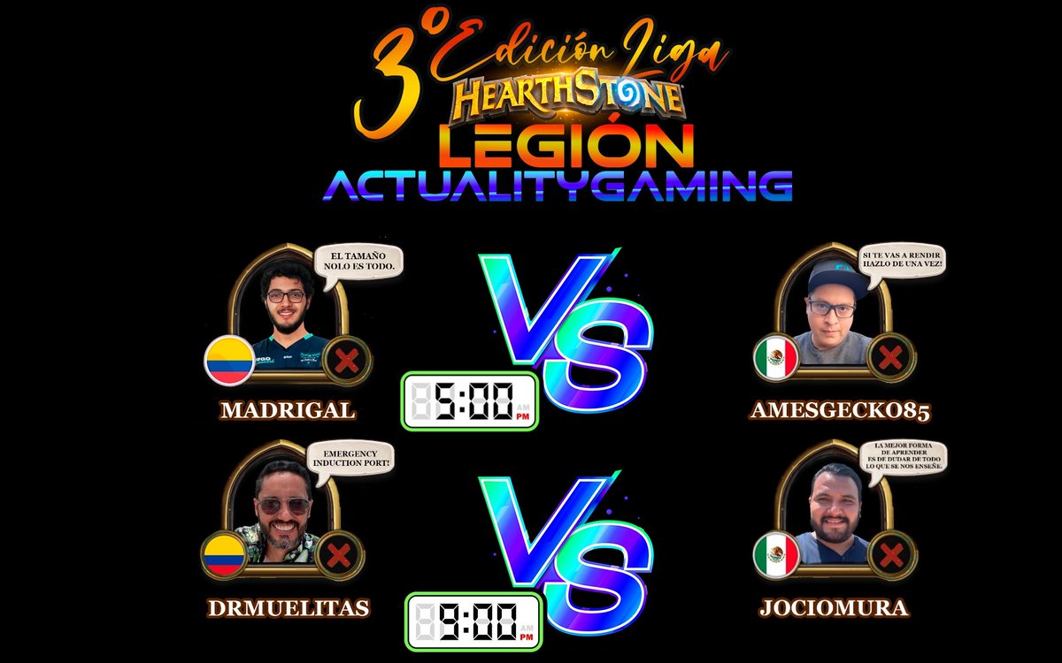 🎮 ¡Hoy comienza el Día 1 de la Jornada 3 de la Liga!🎮

Prepárense para dos emocionantes enfrentamientos donde nuestros jugadores buscarán la gloria y la victoria. ¡No se lo pueden perder!

🕔 5:00 PM (hora México) y 🕘 9:00 PM (hora México)
(1/2)