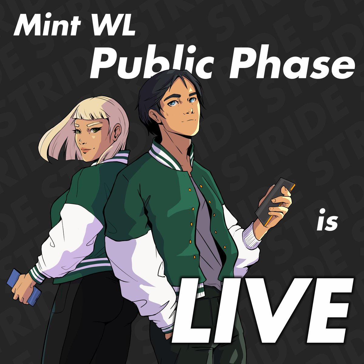 Public Phase is live!

1.5% $STRIDE Airdrop for Early mints + 1000 Public phase minters.

Taking snapshot at the end of public round.