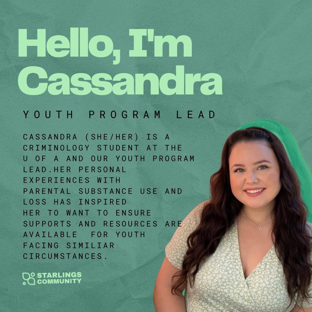 starlings_ca's tweet photo. Late post: today is International Youth Day, &amp; we want to give a shout out to our Youth Program Lead,  Cassandra. This day is not just a celebration but also a call to action to address the various challenges young people face, like the stigma of a parent’s substance use. https://t.co/q1s5GwPXGT