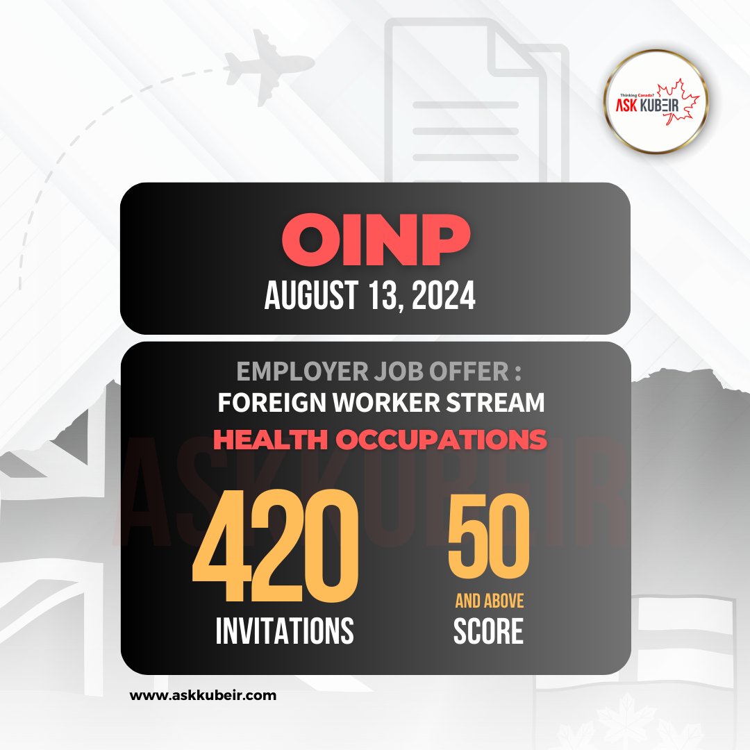 AskKubeir's tweet photo. Ontario PNP conducted a draw today and issued a total of 1378 invitations targeting health occupations and other occupations under the Employer Job Offer Foreign Worker Stream π
#OINP #employerjoboffer https://t.co/4yikg2PmgP