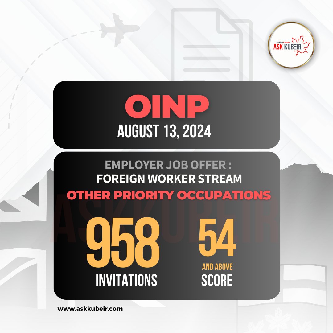 AskKubeir's tweet photo. Ontario PNP conducted a draw today and issued a total of 1378 invitations targeting health occupations and other occupations under the Employer Job Offer Foreign Worker Stream π
#OINP #employerjoboffer https://t.co/4yikg2PmgP