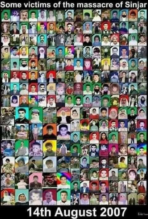 Tomorrow marks the seventeenth anniversary of the massacres in Tal Azir and Siba Sheikh Khidr, where hundreds of Yazidi men, women, and children were brutally killed by the terrorist organization Al-Qaeda.

These repeated crimes of massacres, genocides, and the current hate